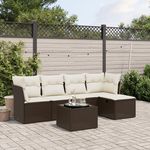 VIDAXL Salon de jardin avec coussins 6 pcs marron resine tressee