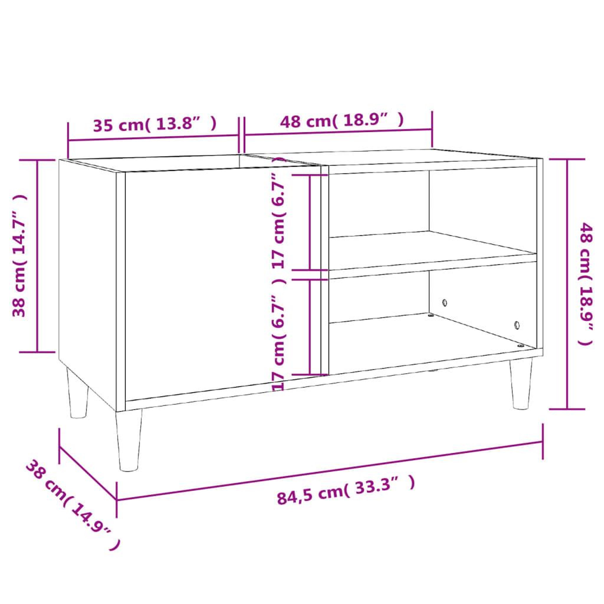 Voir la diapositive 6 : VIDAXL Armoire a disques sonoma gris 84,5x38x48 cm bois d'ingenierie