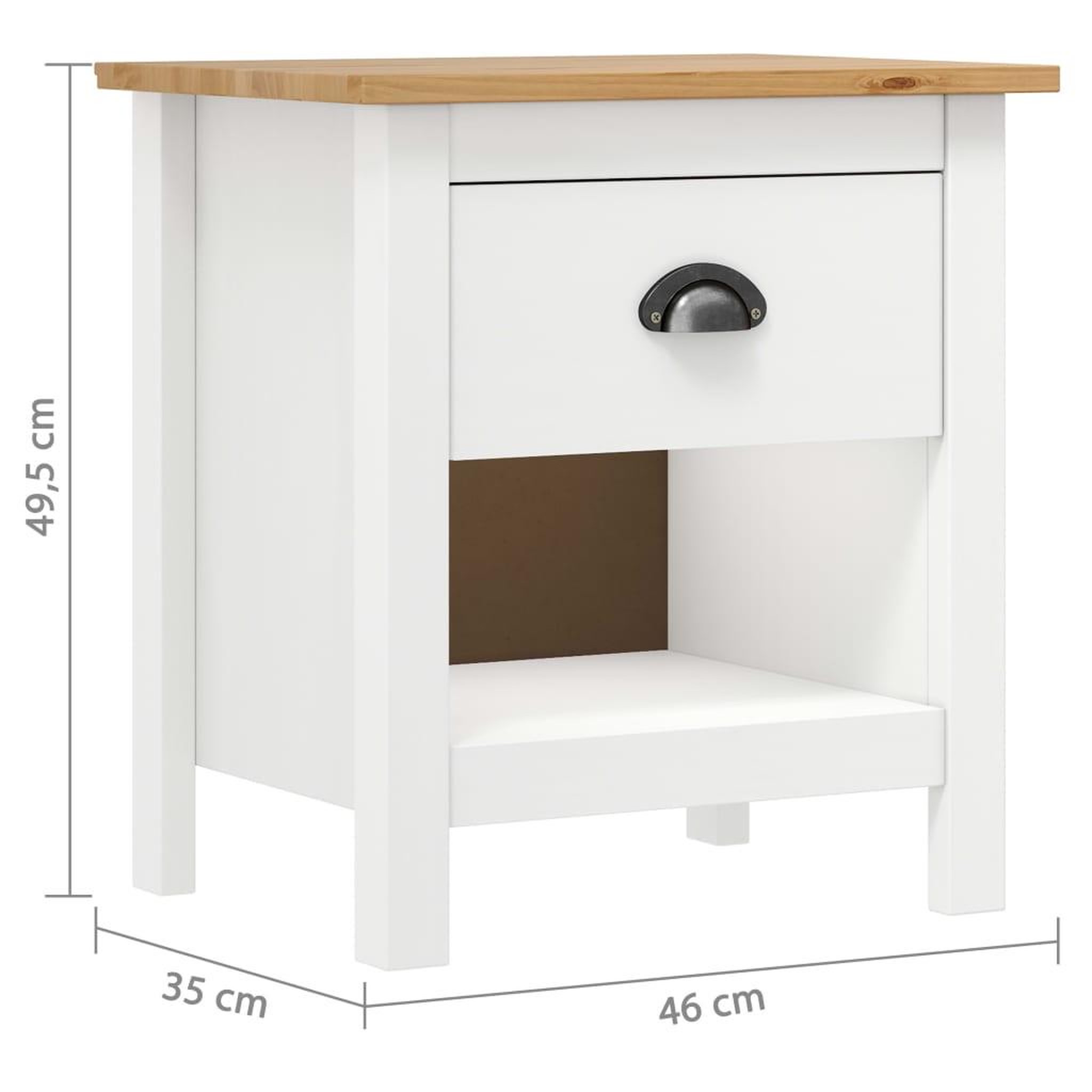 Voir la diapositive 6 : VIDAXL Tables de chevet 2 pcs Hill 46x35x49,5 cm Bois de pin solide