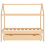 Voir la diapositive 3 : VIDAXL Cadre de lit pour enfant et un tiroir bois pin massif 80x160 cm