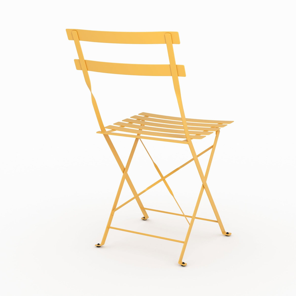 Rendez vous déco Lot de 2 chaises de jardin en métal jaune beurre, pliantes-Toba