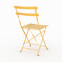 Voir la diapositive 3 : Rendez vous déco Lot de 2 chaises de jardin en métal jaune beurre, pliantes-Toba