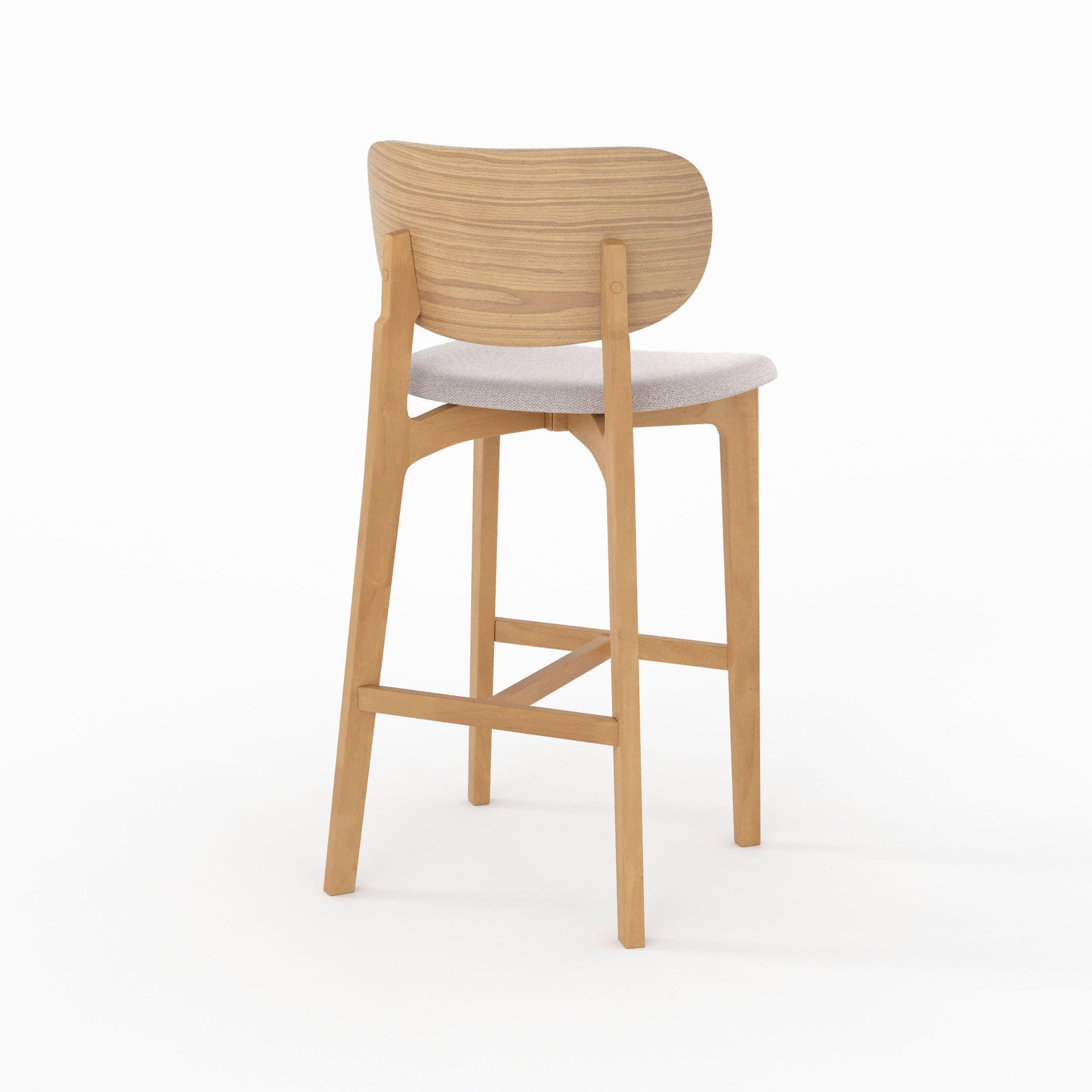 Voir la diapositive 6 : MAISON PAVANE Lot de 2 chaises pour îlot central 66 cm en bois et tissu beige-aria