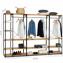 Voir la diapositive 5 : ID MARKET Dressing modulable XXL grande capacité L. 250 cm DETROIT design industriel