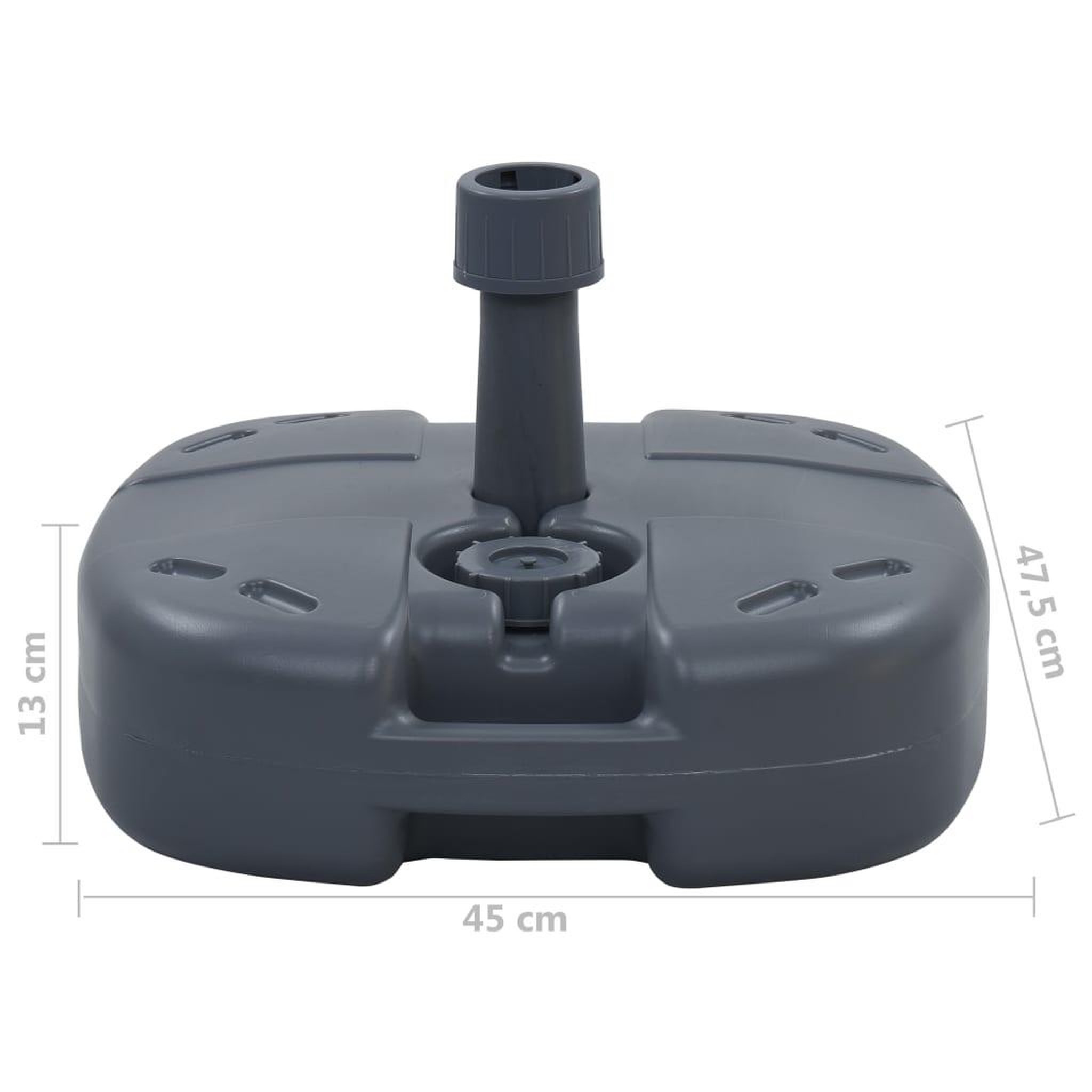 Voir la diapositive 5 : VIDAXL Socle de parasol portable Gris Rempli de sable/eau
