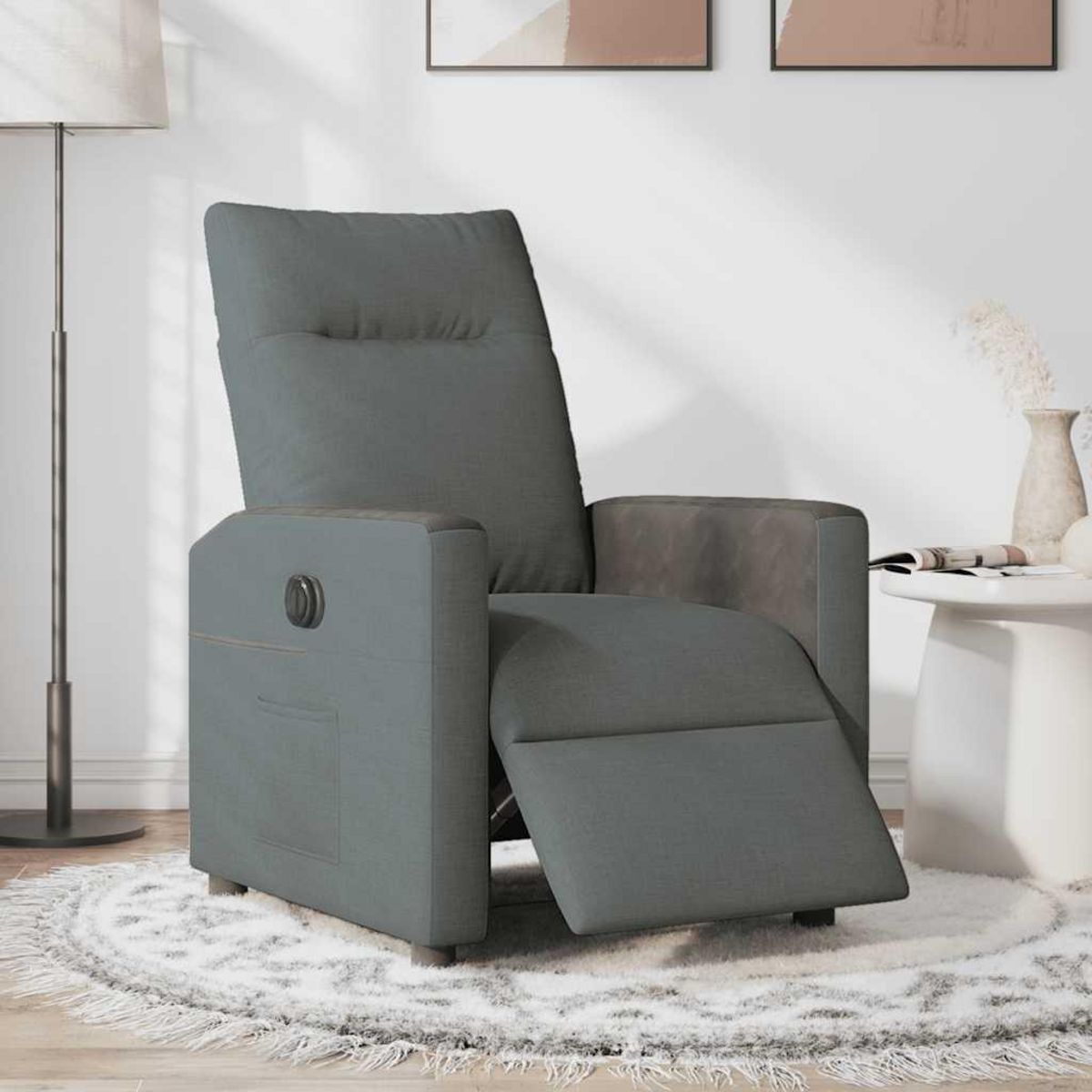 VIDAXL Fauteuil inclinable electrique Gris fonce Tissu