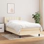 Voir la diapositive 2 : VIDAXL Sommier a lattes de lit avec matelas Creme 80x200 cm Tissu