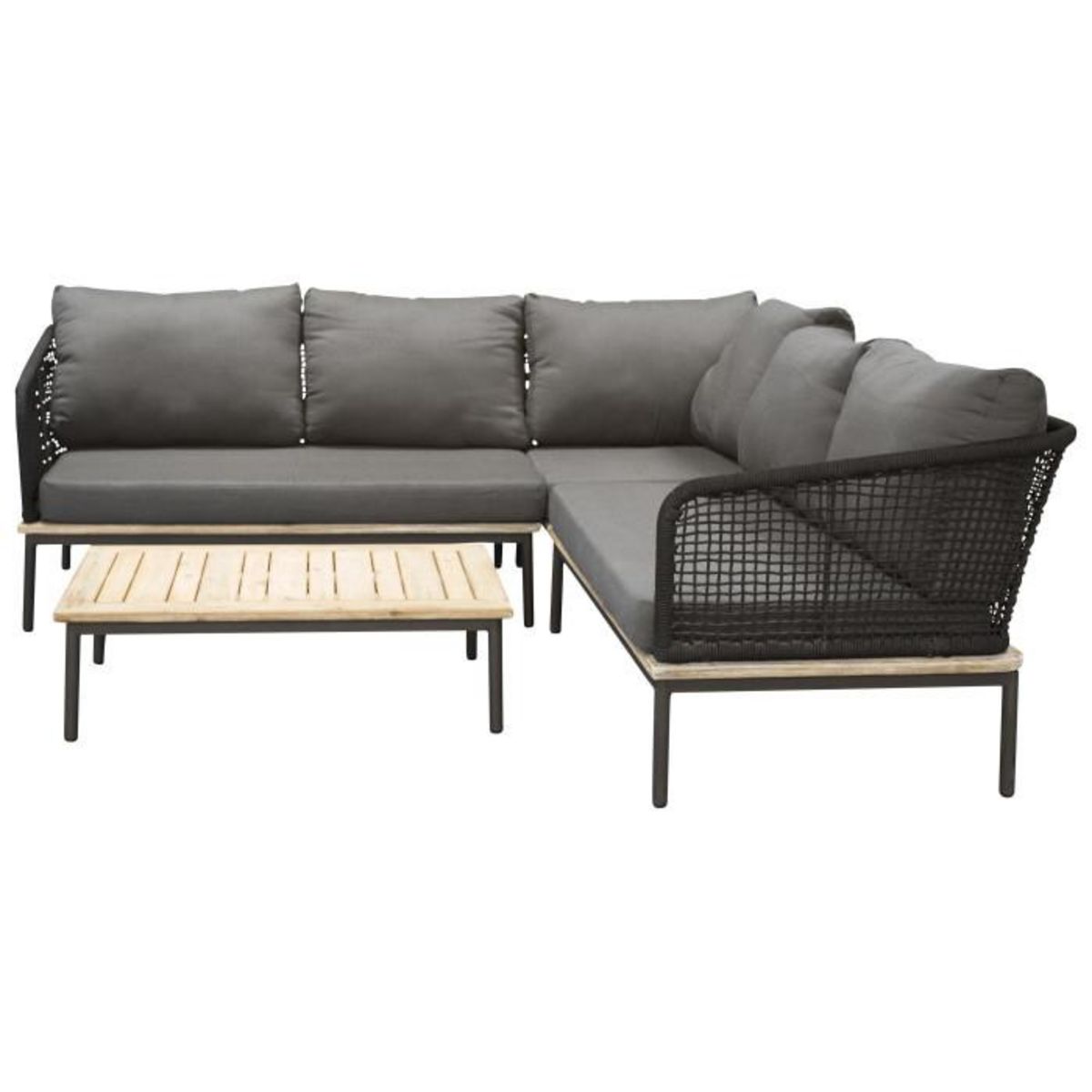 Paris Prix Salon d'Angle de Jardin en Bois  Andorra  127cm Noir