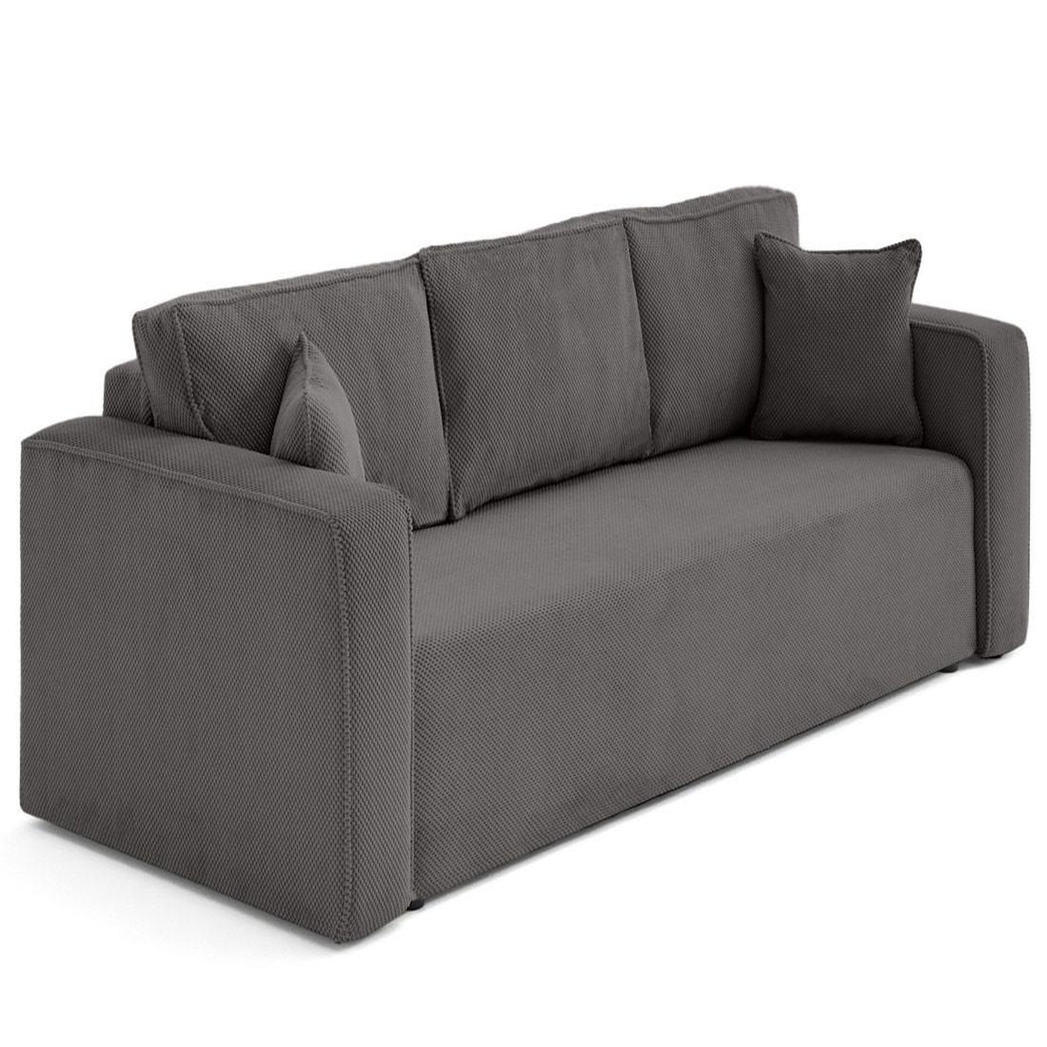 Voir la diapositive 4 : BEST MOBILIER Topaze - canapé droit 3 places convertible avec coffre en velours texturé