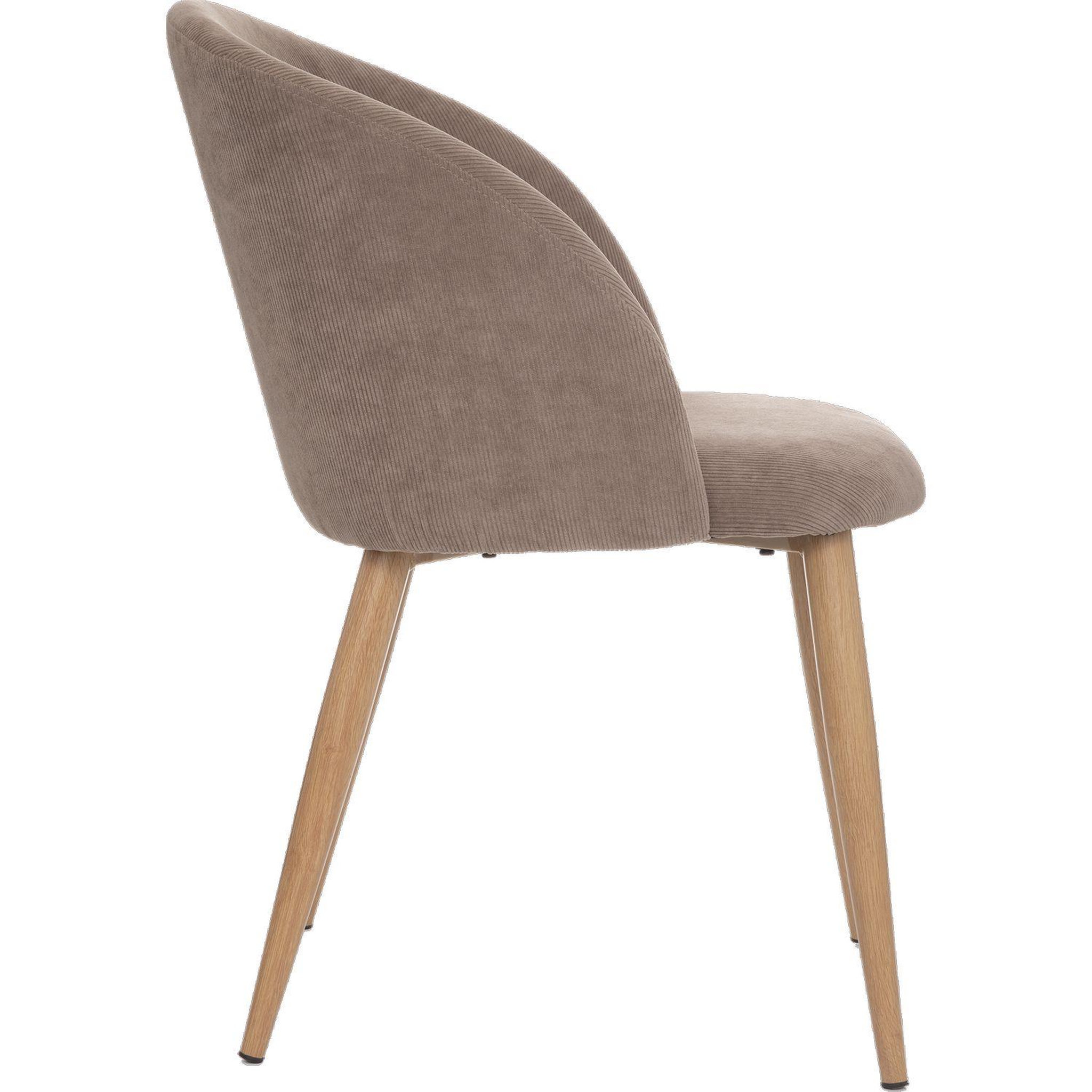 Voir la diapositive 4 : TOILINUX Lot de 4 chaises en velours côtelé et pieds effet hêtre CELESTE