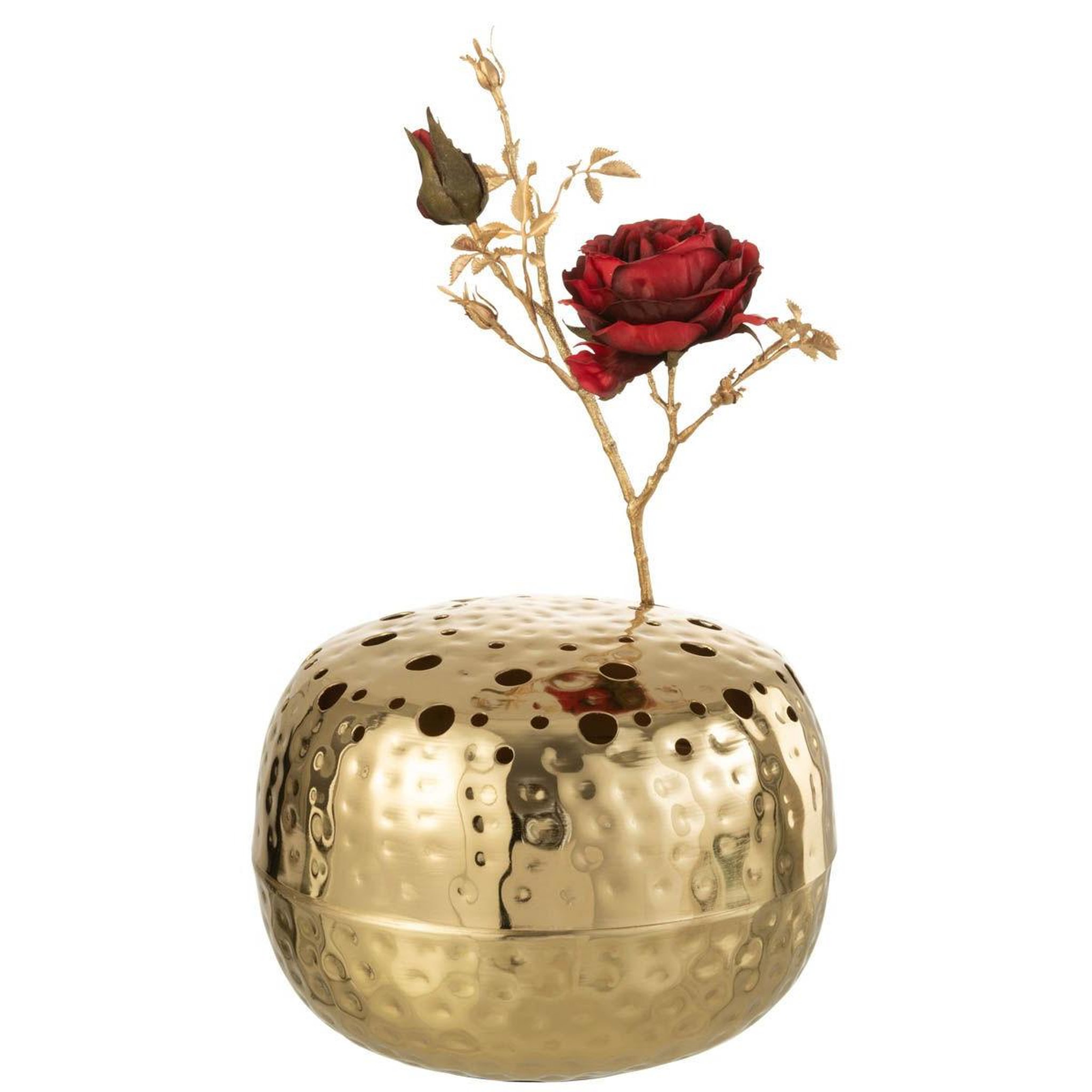 Voir la diapositive 3 : J-LINE Vase boule ajouré  mandy  23cm or