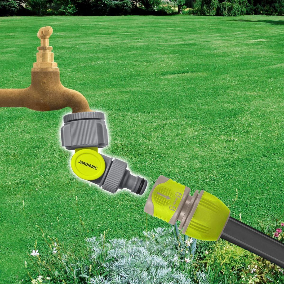 Jardibric Raccord nez de robinet articulé sur carte 26x34 - 20x27 Jardibric