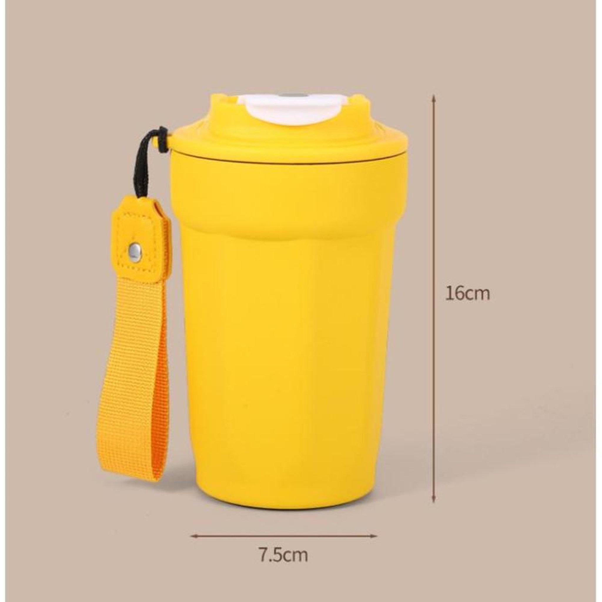 Voir la diapositive 6 : Mug isotherme thermos portable 450 ml inox double vide et couvercle étanche à deux positions, anses amovible, base antidérapante