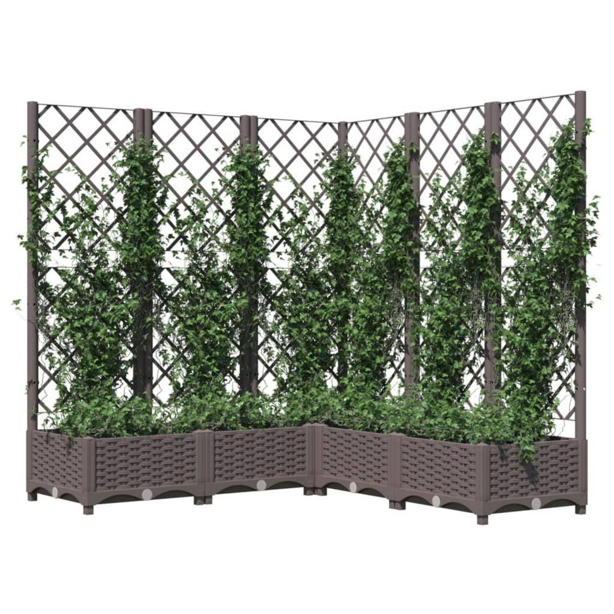 VIDAXL Jardiniere avec treillis Marron 120x120x121,5 cm PP