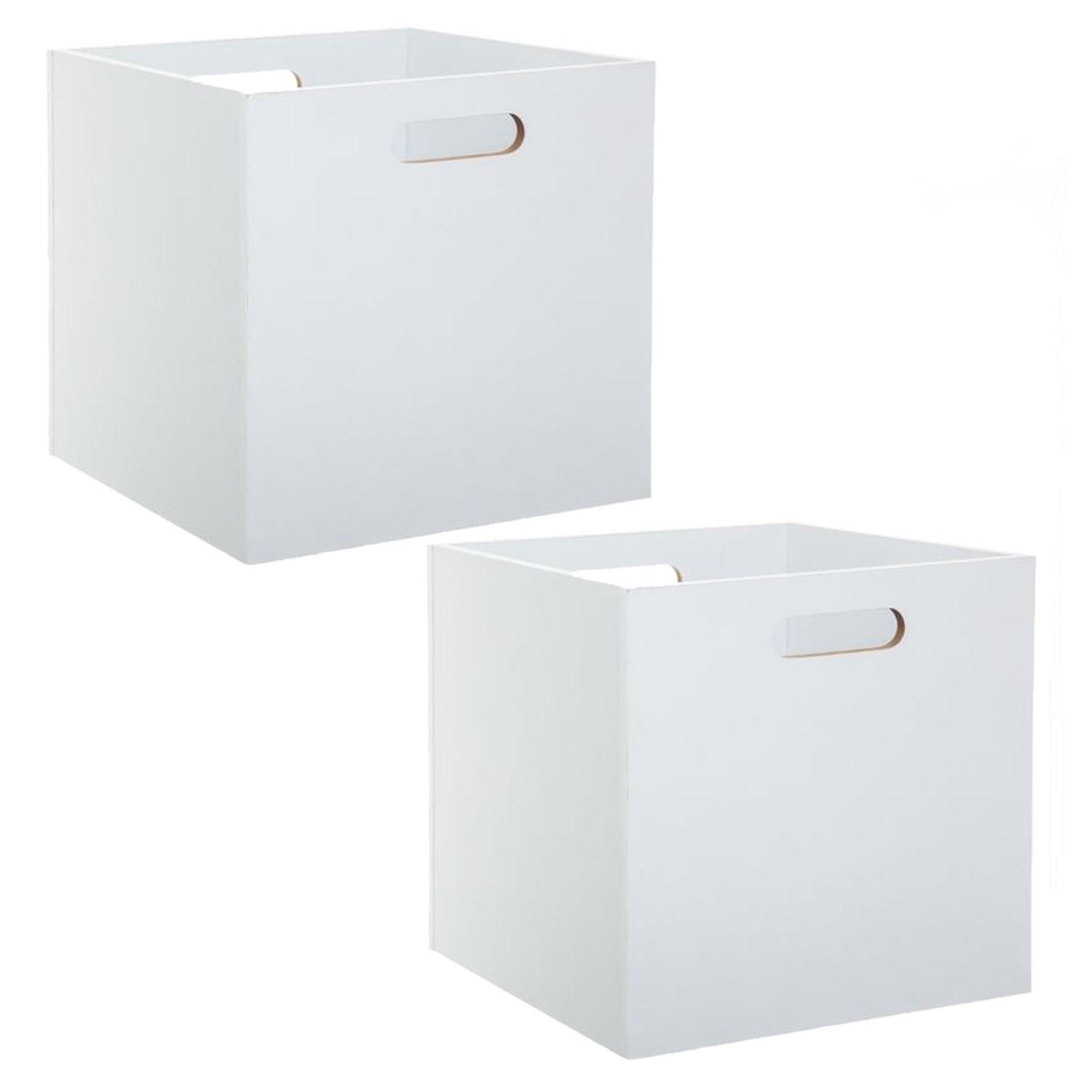 Voir la diapositive 1 : TOILINUX Lot de 2 Boîtes de rangement effet bois en MDF Mix n' modul