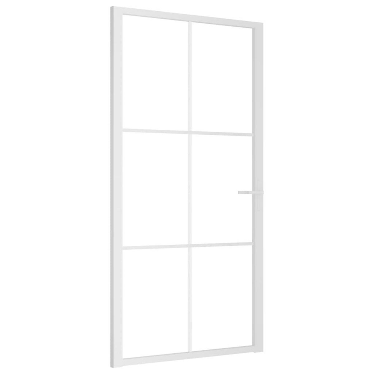 VIDAXL Porte interieure 102,5x201,5 cm Blanc Verre ESG et aluminium