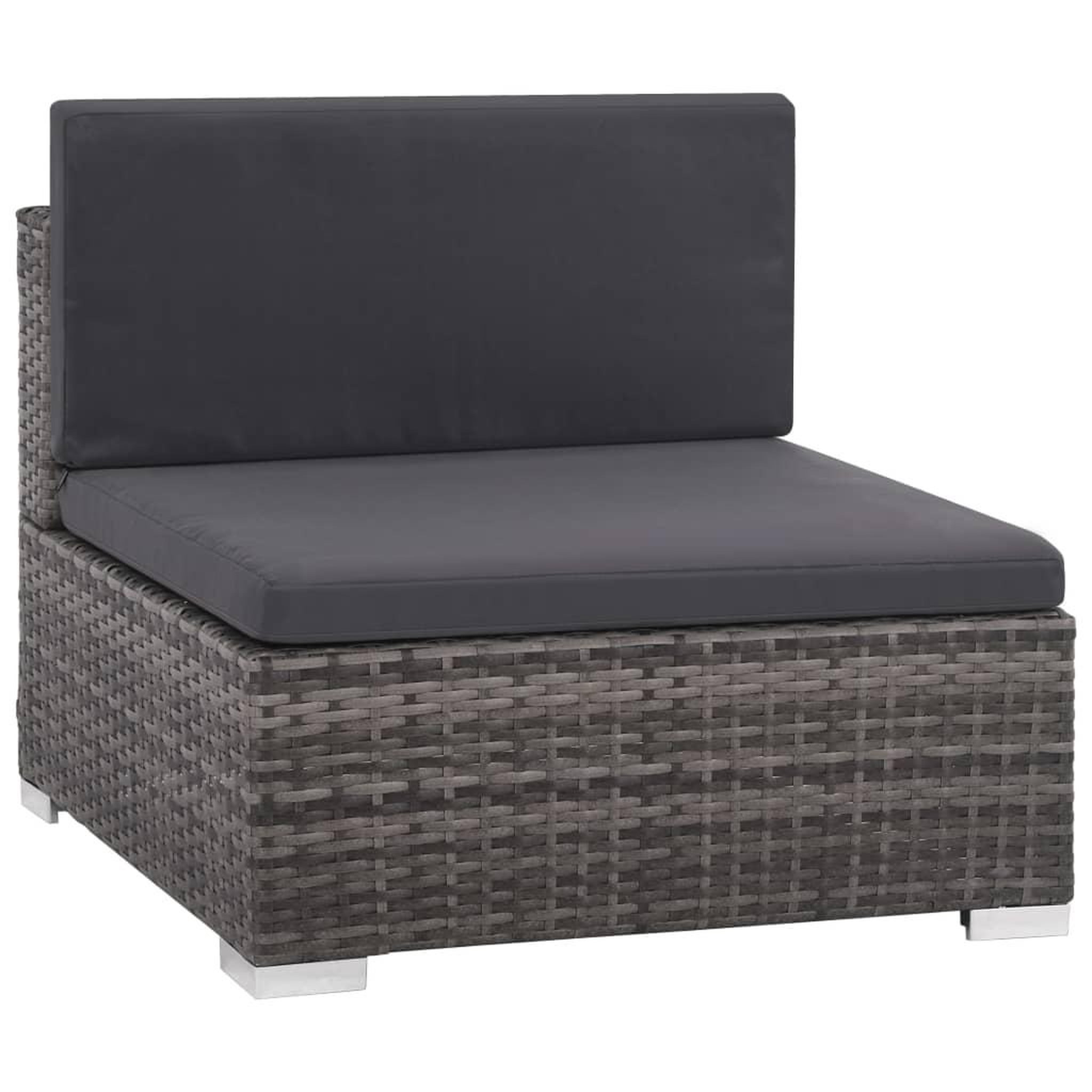 Voir la diapositive 3 : VIDAXL Salon de jardin 6 pcs avec coussins resine tressee gris