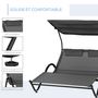 Voir la diapositive 6 : OUTSUNNY Balancelle de jardin 3 places grand confort toit inclinaison réglable épais coussins polyester acier époxy gris