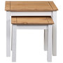 Voir la diapositive 4 : VIDAXL Tables gigognes 2pcs Blanc Bois pin massif Assortiment Panama