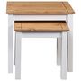 Voir la diapositive 4 : VIDAXL Tables gigognes 2pcs Blanc Bois pin massif Assortiment Panama