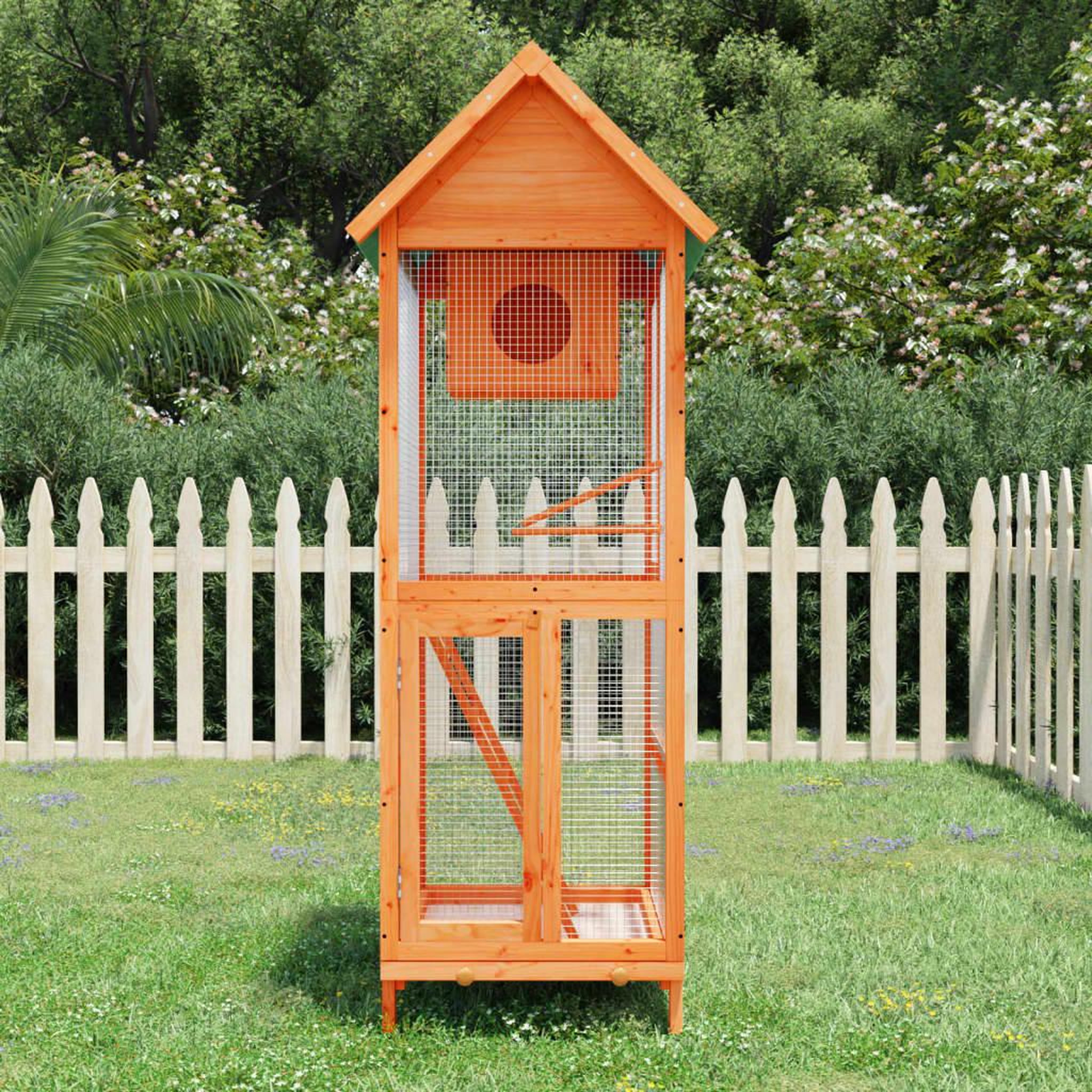 VIDAXL Maison a oiseaux marron 60x58,5x160 cm bois massif de pin