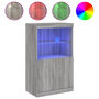 Voir la diapositive 2 : VIDAXL Buffet avec lumieres LED sonoma gris 60,5x37x100 cm