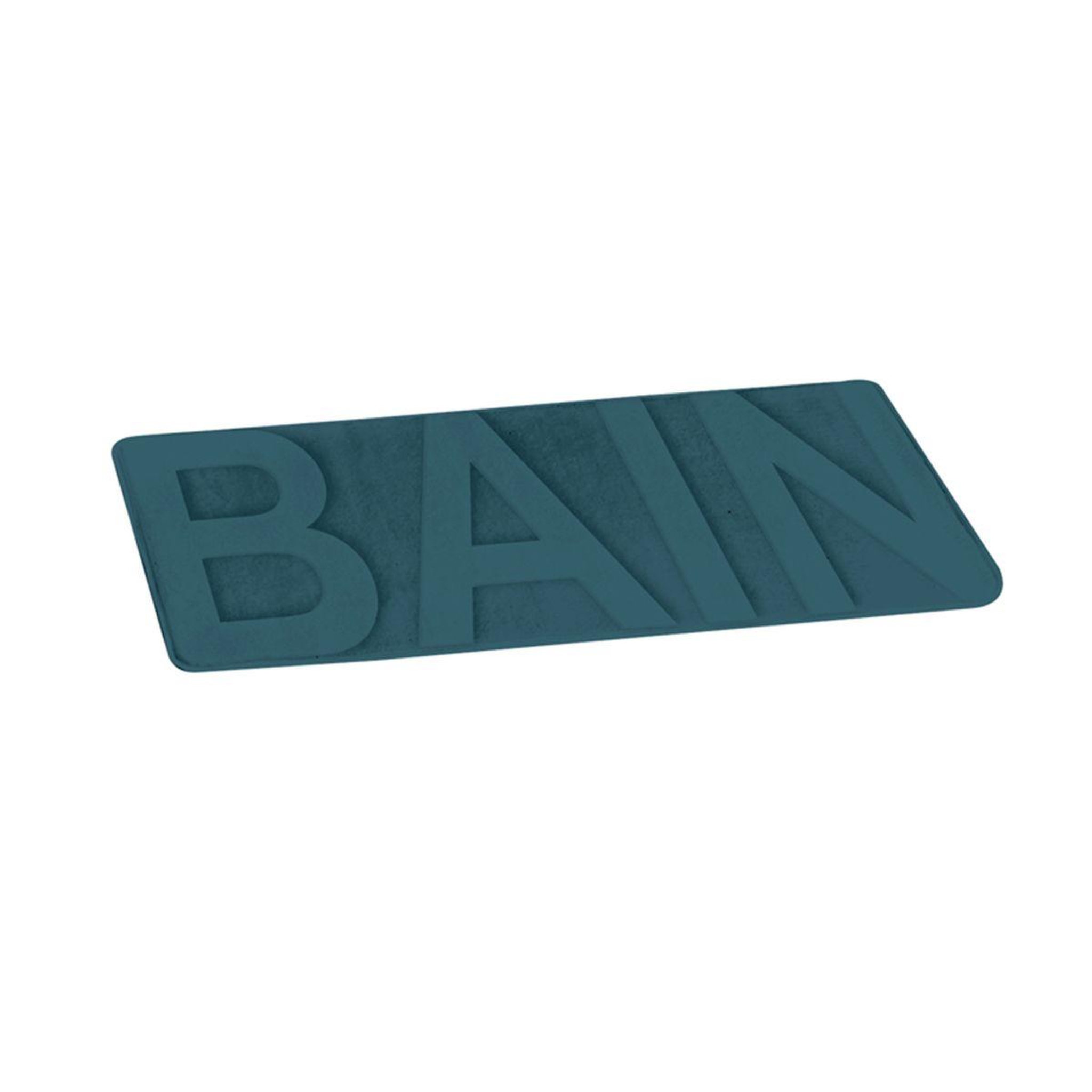 Voir la diapositive 2 : Douceur d'Intérieur Tapis de bain microfibre  relief  45x75cm bleu canard