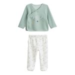 Petit Béguin Ensemble bébé gilet et pantalon en molleton ultra chaud Kenya. Coloris disponibles : Vert