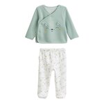 Petit Béguin Ensemble bébé gilet et pantalon en molleton ultra chaud Kenya. Coloris disponibles : Vert