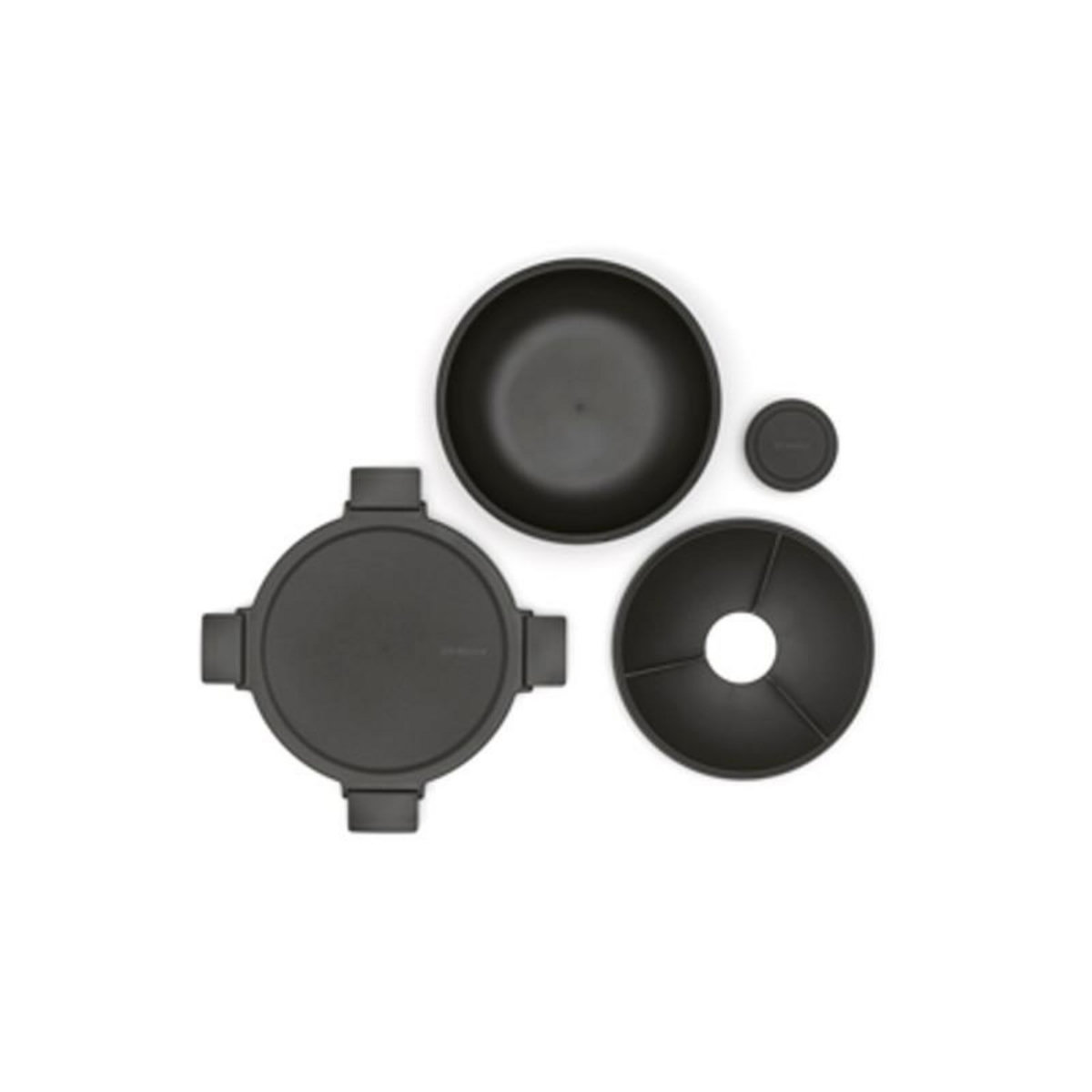 BRABANTIA Conservation des aliments Brabantia Make & Take Boîte a salade Ronde, 1.3L Dark Grey