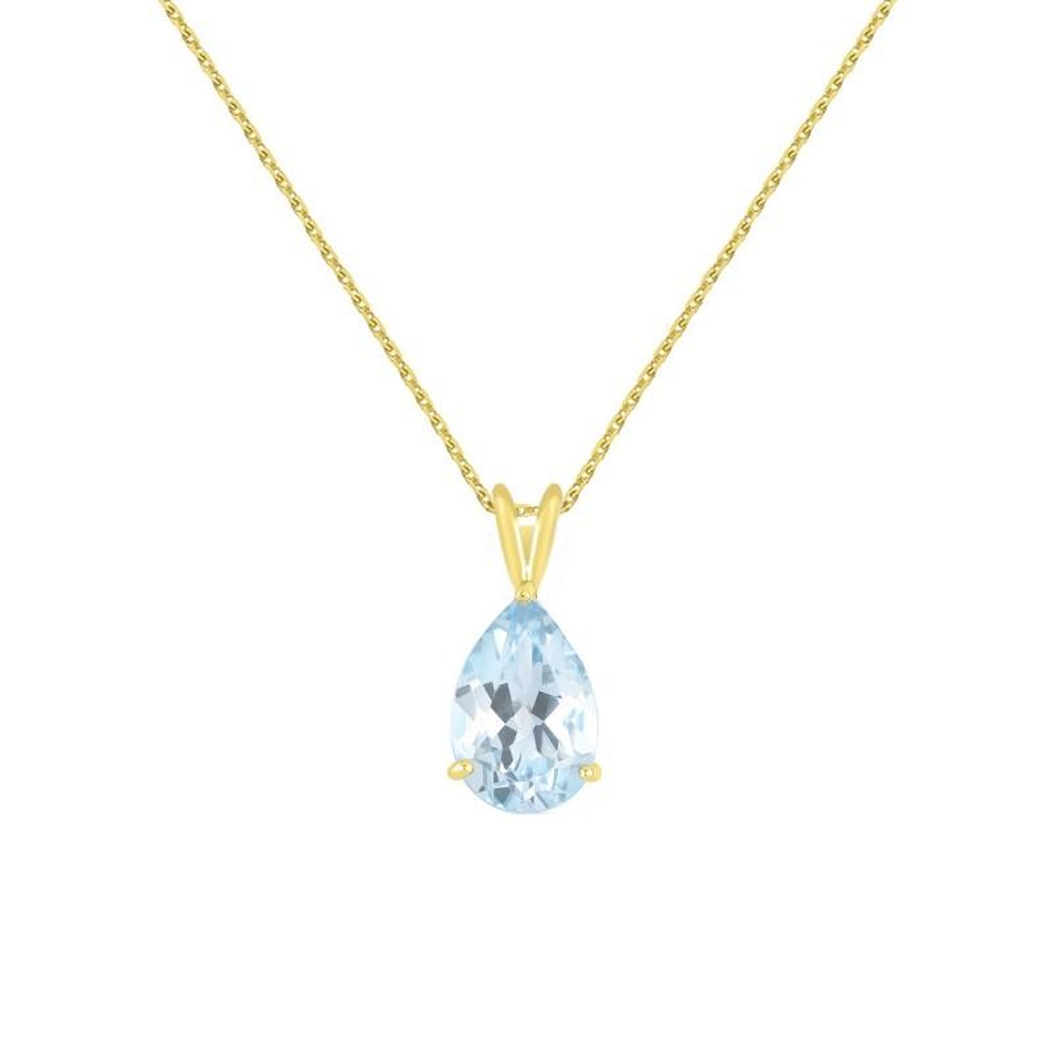 Voir la diapositive 1 : L'ATELIER D'AZUR Collier - Pendentif Or Jaune Topaze Bleue Goutte - Femme