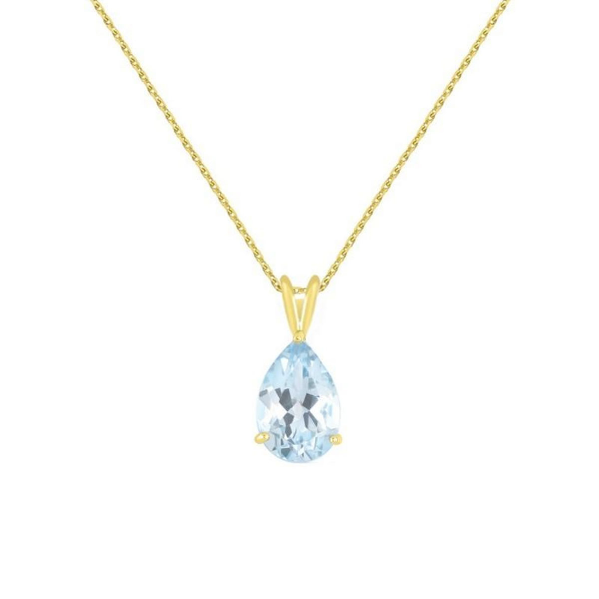 L'ATELIER D'AZUR Collier - Pendentif Or Jaune Topaze Bleue Goutte - Femme
