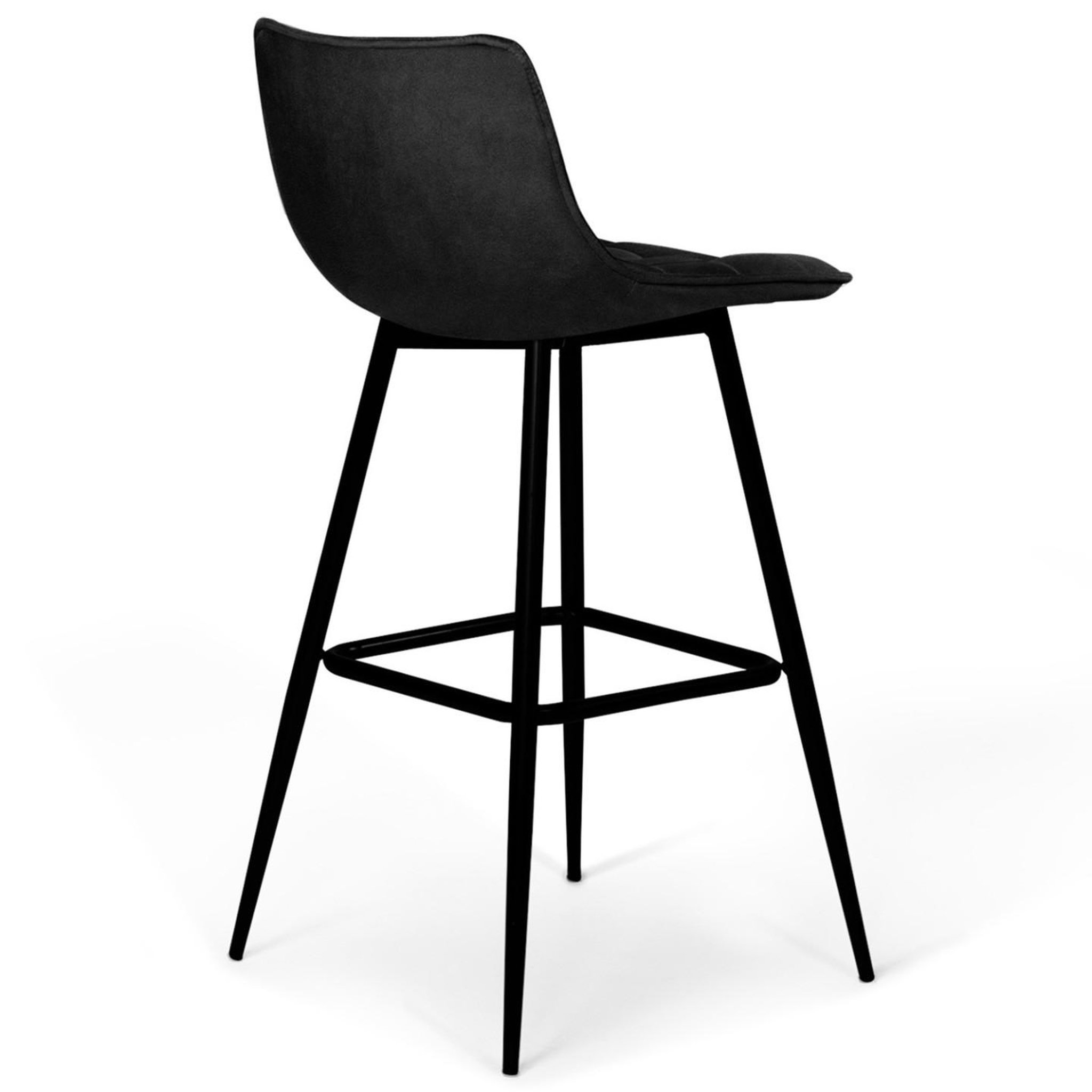 Voir la diapositive 4 : ID MARKET Lot de 4 tabourets de bar mady en velours noir