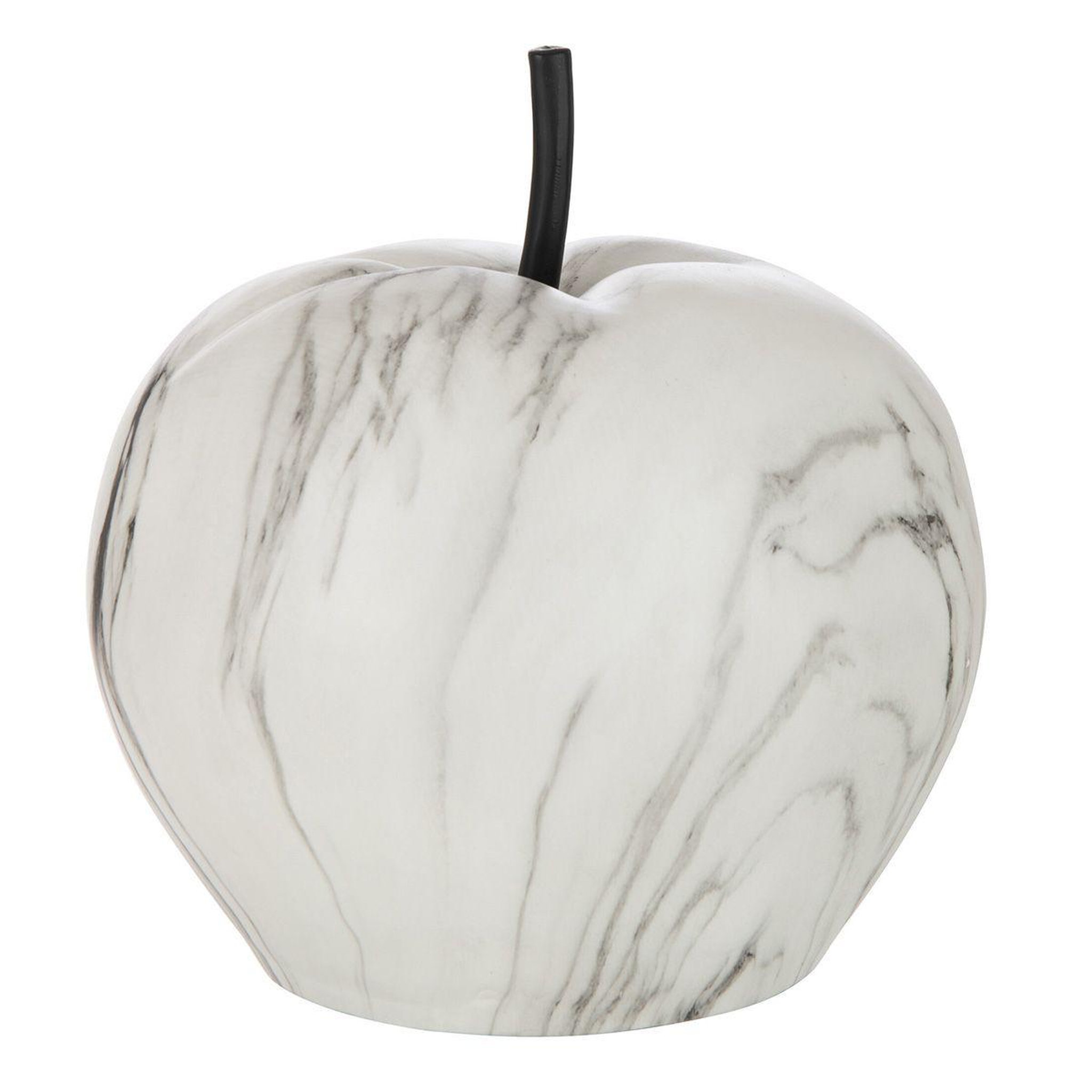 Voir la diapositive 1 : J-LINE Pomme Déco  Effet Marbre  27cm Blanc