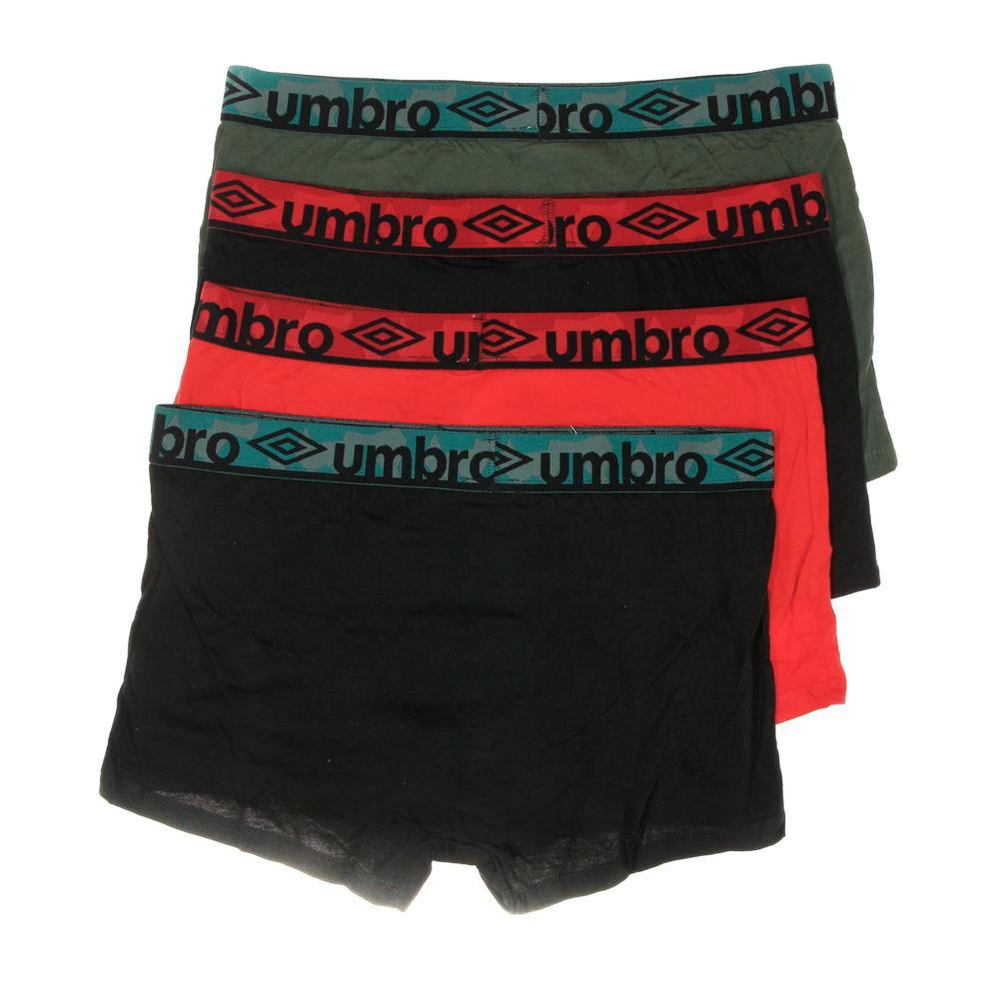 Voir la diapositive 2 : UMBRO x3 Boxers Noir/Kaki/Rouge Homme Umbro CLASS9