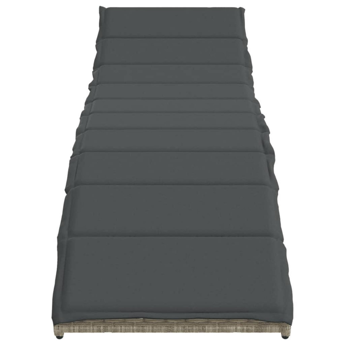 VIDAXL Chaises longues lot de 2 et coussins gris clair resine tressee