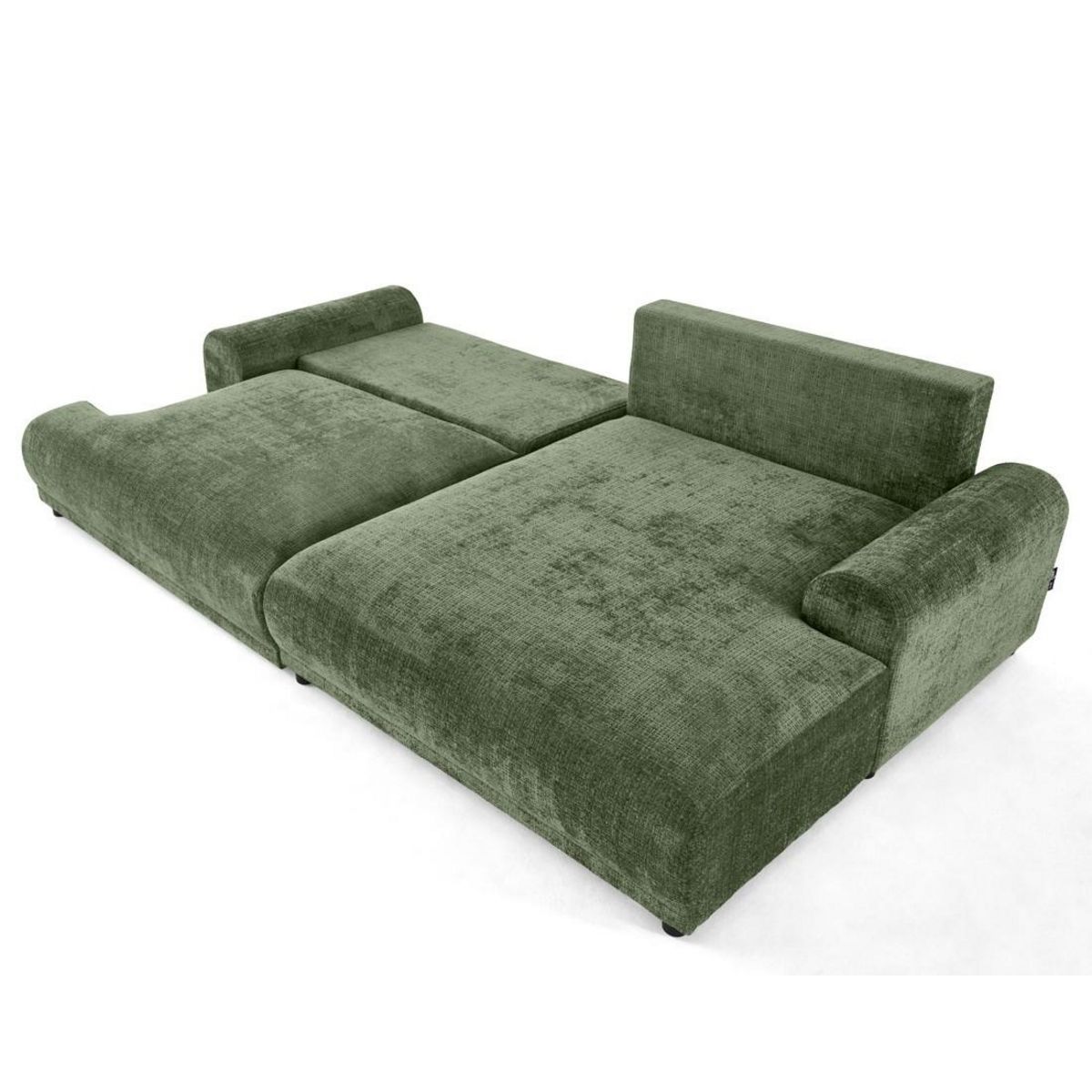 LISA DESIGN Nelly - canapé d'angle droit 4 places convertible avec coffre en velours texturé