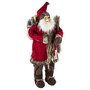 Voir la diapositive 1 : FEERIC LIGHT & CHRISTMAS Décoration de Noël d'intérieur Père Noël traditionnel - Hauteur 124 cm - Rouge, blanc et marron.