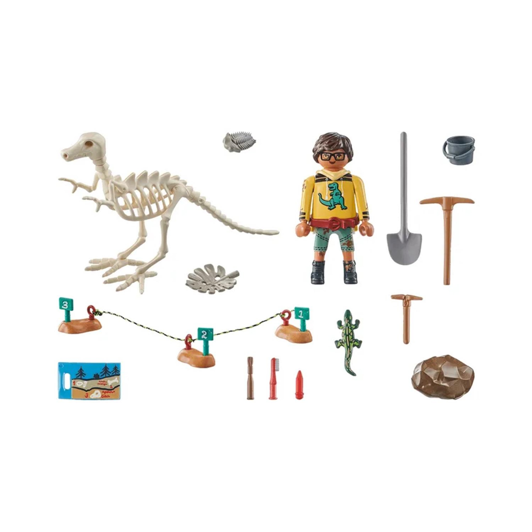 Voir la diapositive 3 : PLAYMOBIL Pirates Site archéologique avec squelette de dinosaure