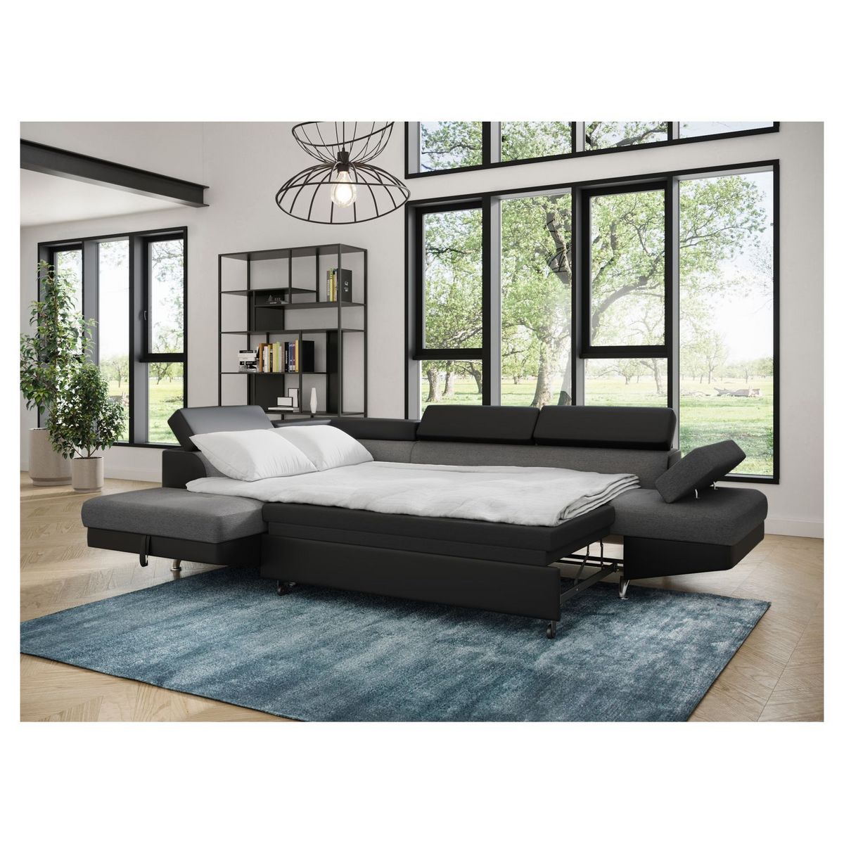 Canapé d'angle gauche 4 à 5 places convertible CHICAGO