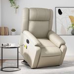 VIDAXL Fauteuil inclinable de massage electrique creme similicuir
