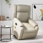Voir la diapositive 1 : VIDAXL Fauteuil inclinable de massage electrique creme similicuir