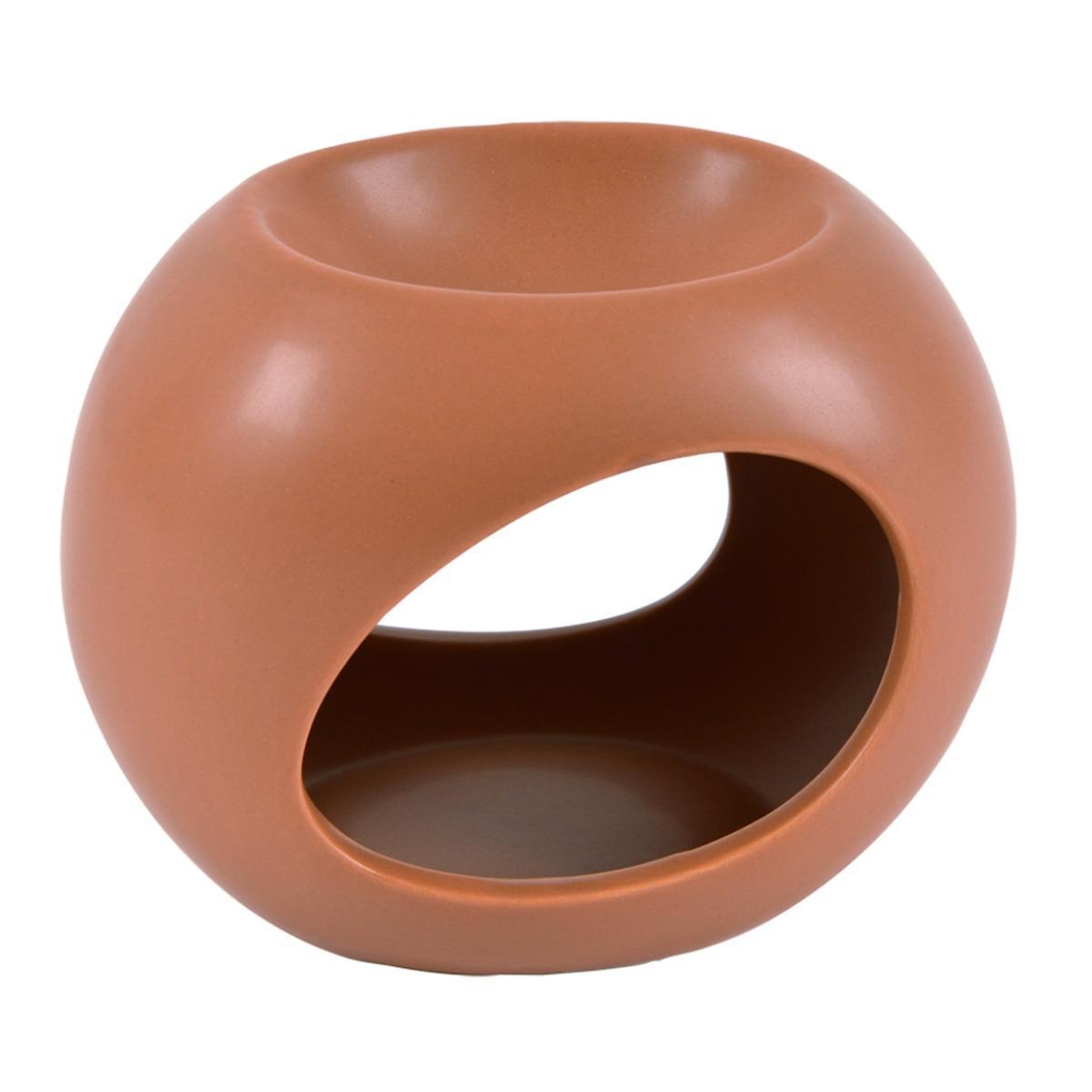 HOMEA Brûle parfum en céramique  orbe  13cm terracotta