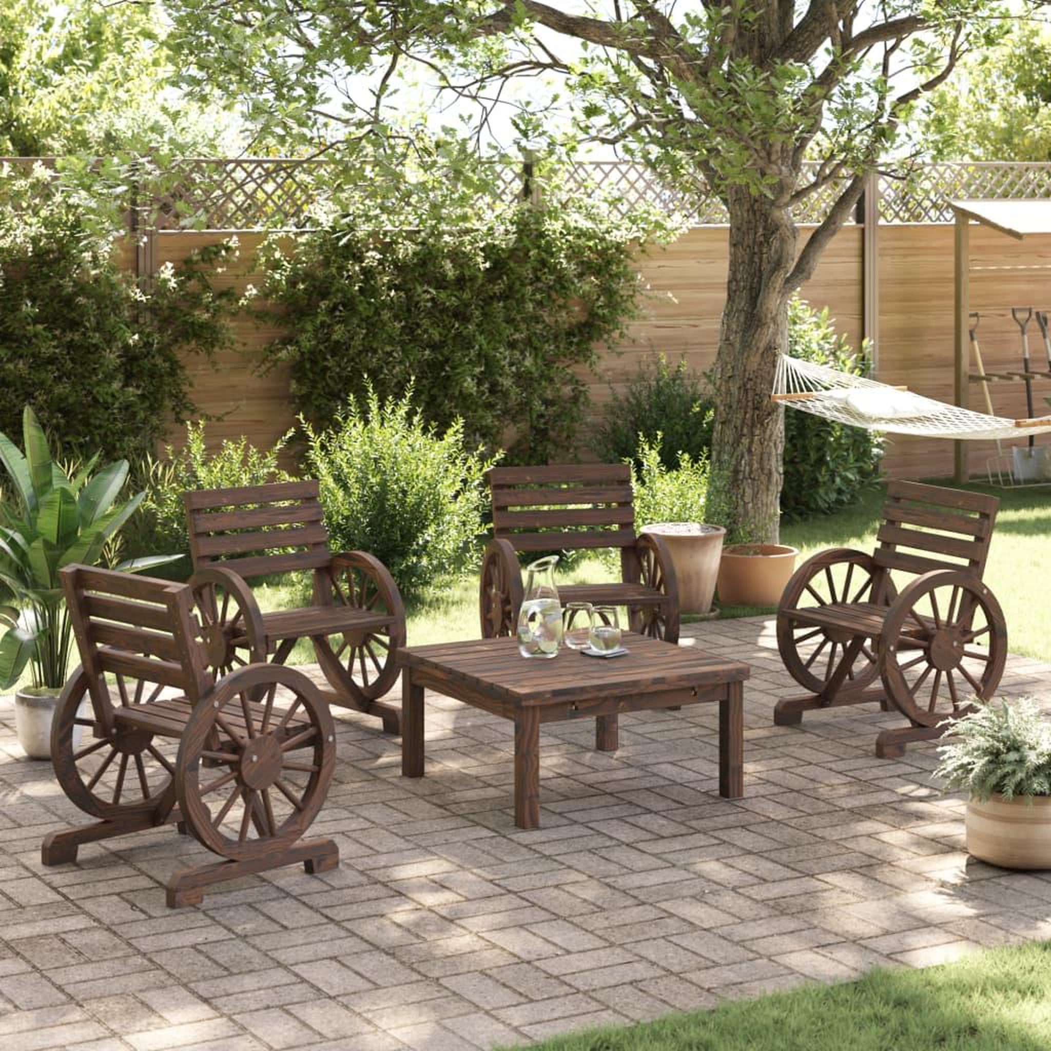 Voir la diapositive 3 : VIDAXL Chaises de jardin lot de 4 Bois de sapin massif