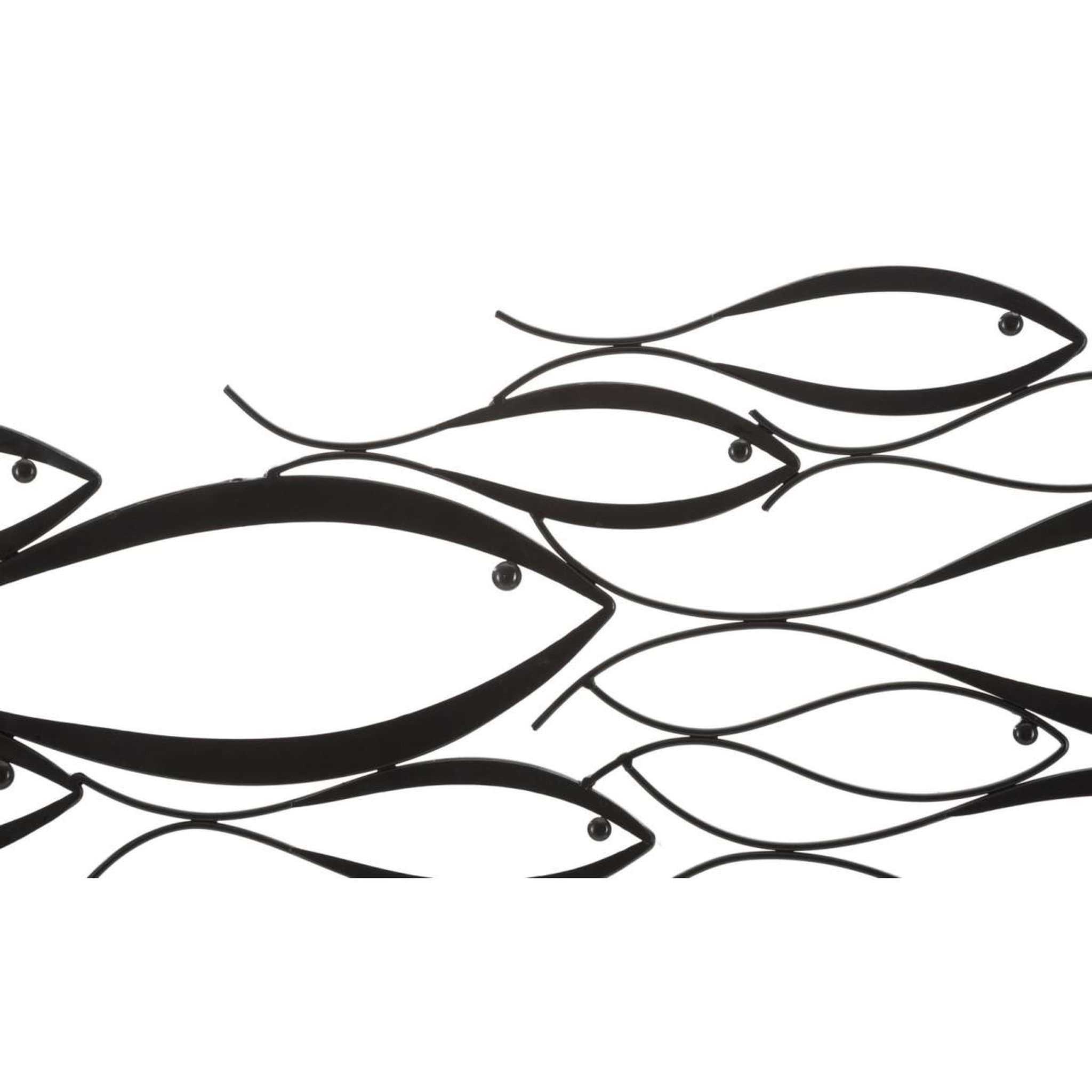 Voir la diapositive 2 : Paris Prix Décoration murale en métal  fishes  100cm noir