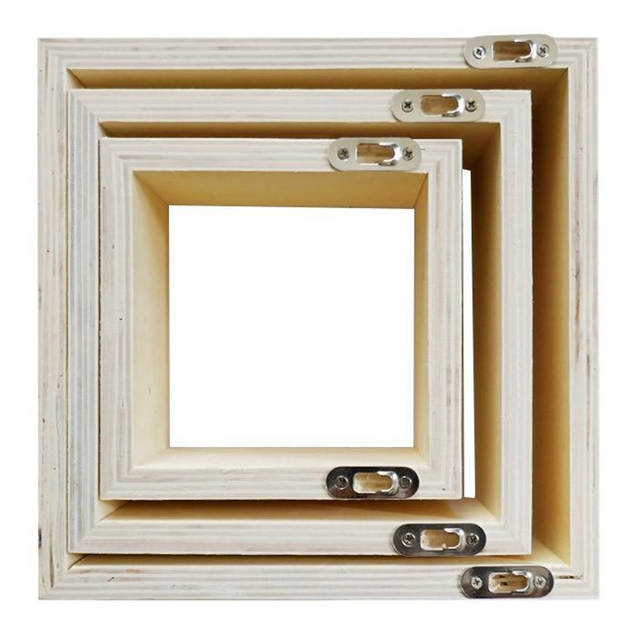 Voir la diapositive 2 : Graine créative 3 petites étagères carrées en bois 22 x 22 x 8 cm