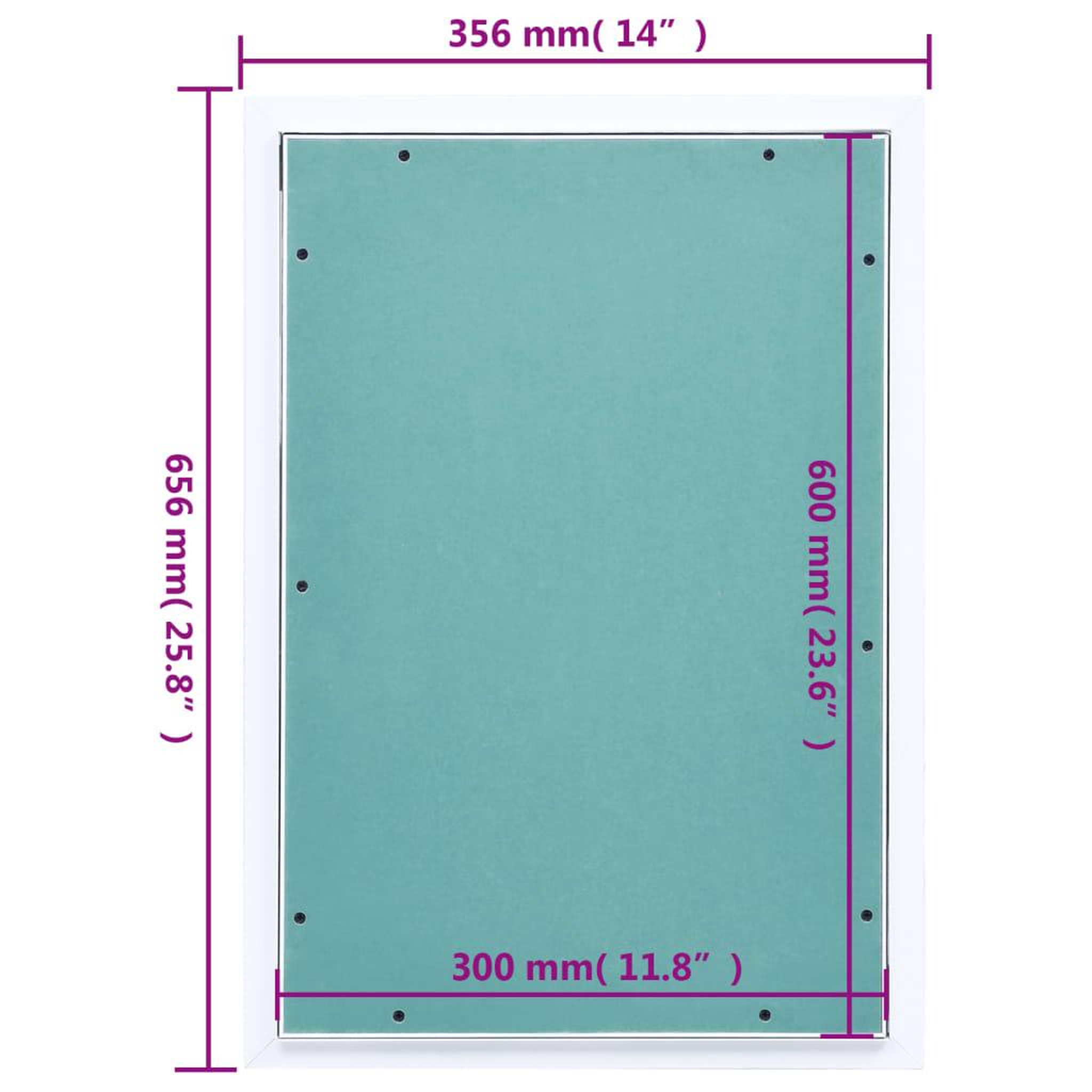 Voir la diapositive 6 : VIDAXL Panneau d'acces Cadre en aluminium plaque de platre 300x600 mm