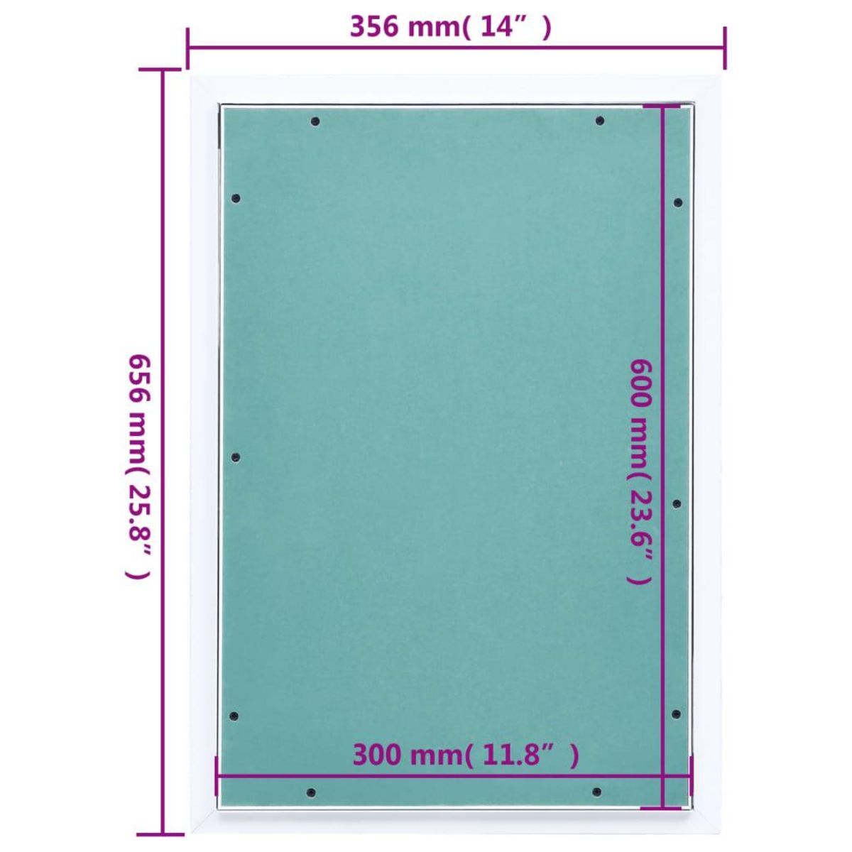 VIDAXL Panneau d'acces Cadre en aluminium plaque de platre 300x600 mm