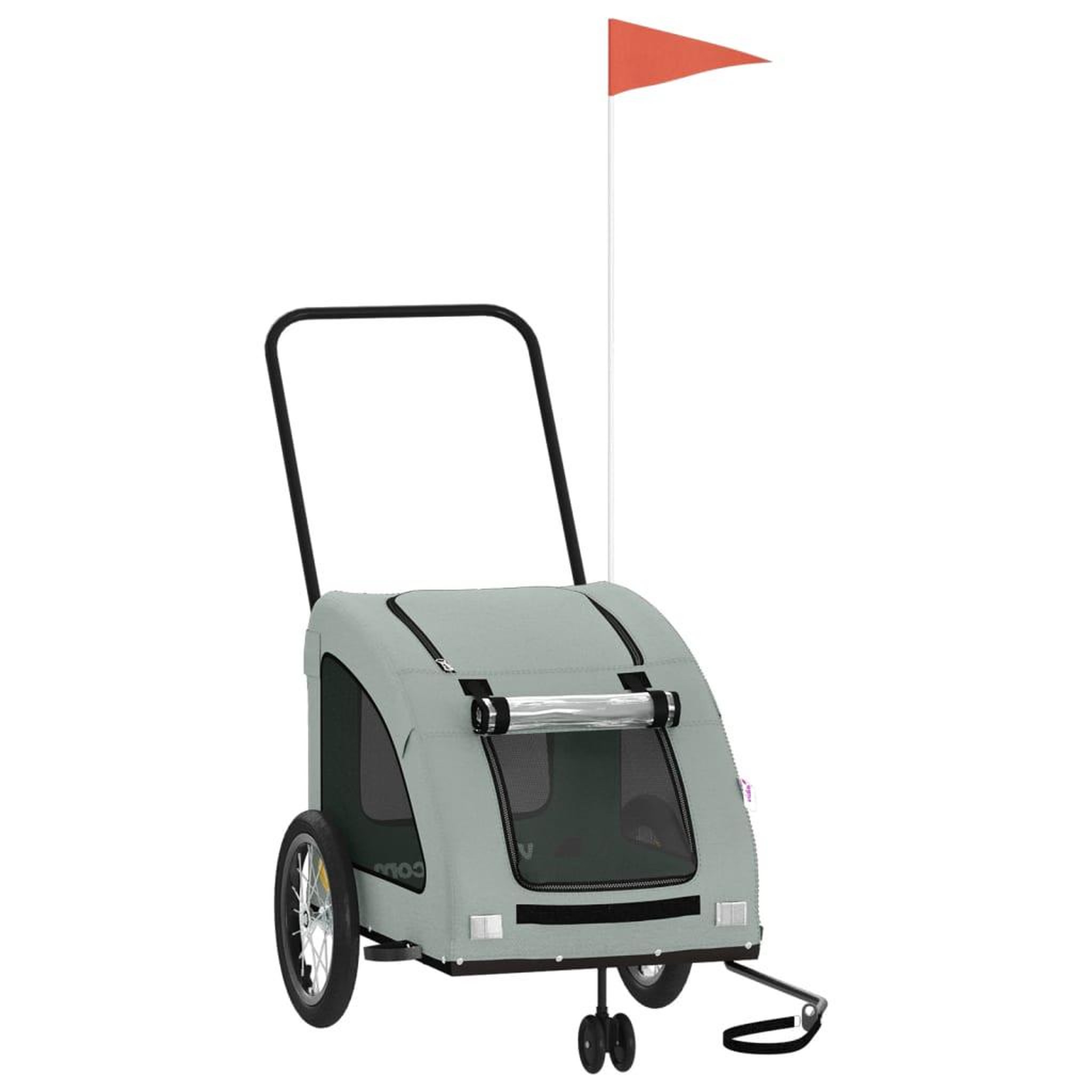 Voir la diapositive 2 : VIDAXL Remorque de velo pour animaux de compagnie gris