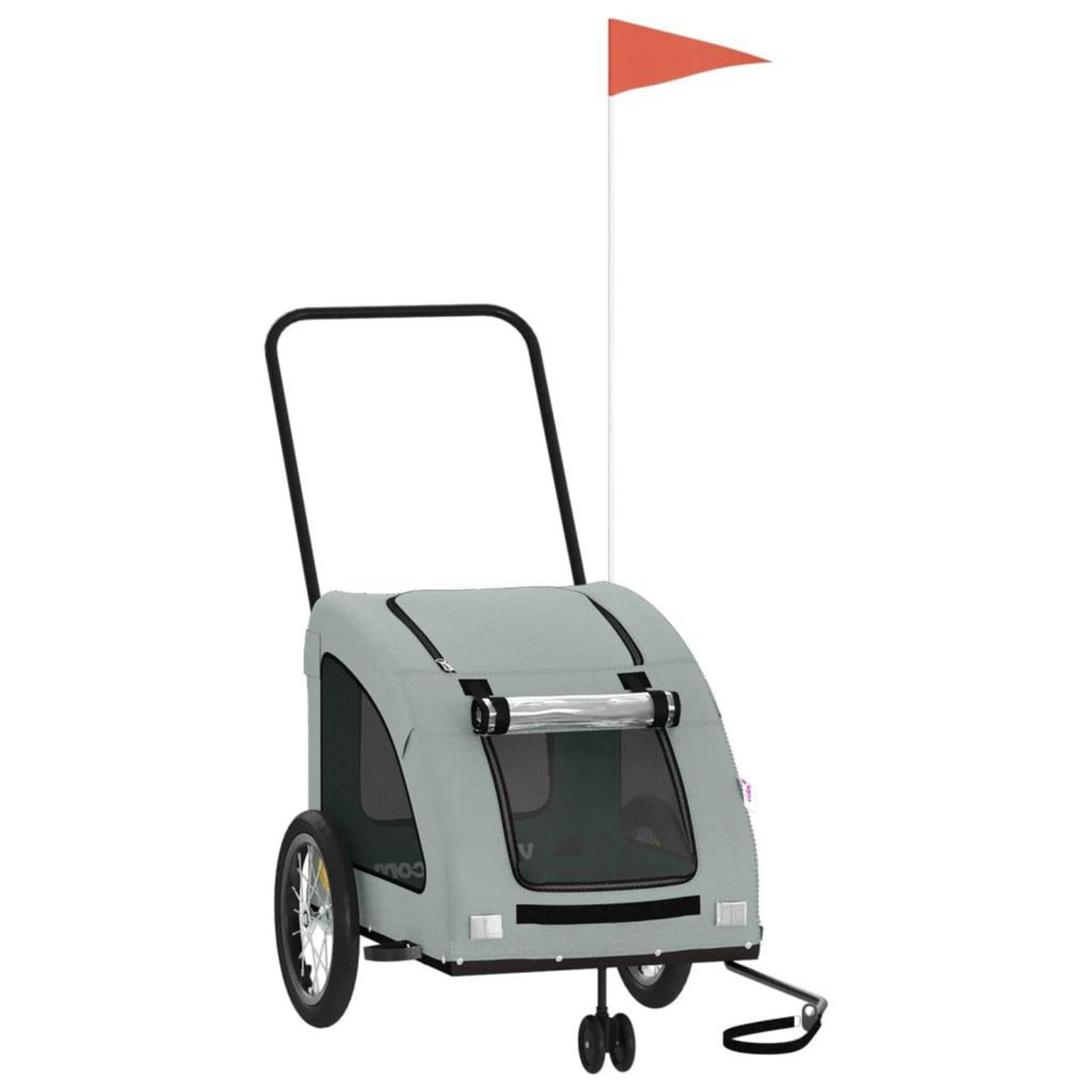 VIDAXL Remorque de velo pour animaux de compagnie gris